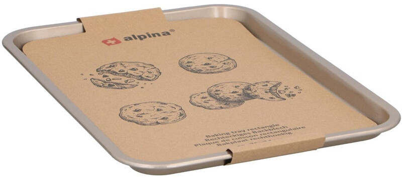 Alpina bakplaat in beige metaal, 35 x 24 cm