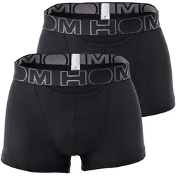 HOM Herren Boxer Shorts, 2er Pack - HOM Boxerlines #2, Baumwolle Schwarz / XL