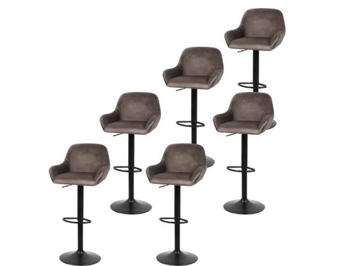 BUL MARRON TABOURET DE BAR CHAISE DE BAR REGLABLE - TISSU