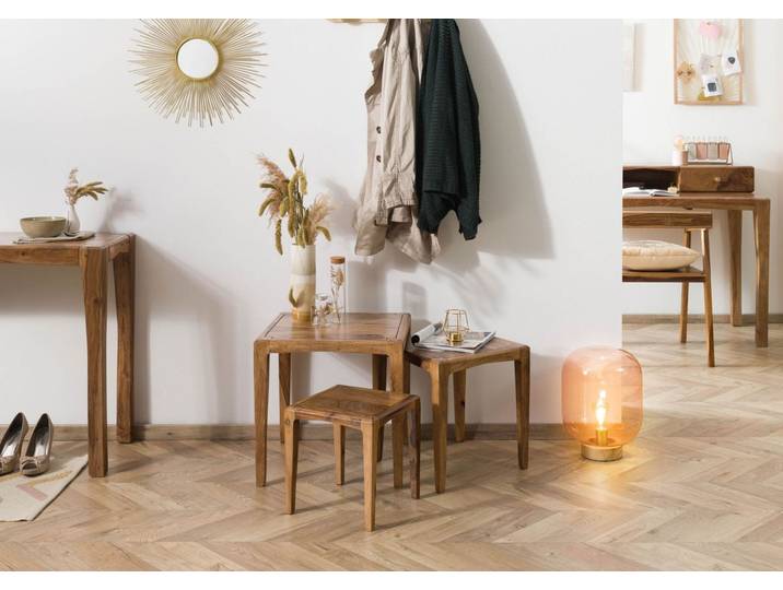ANCONA #112 Table d'appoint en bois de sheesham - laqué / marron 50x50x50
