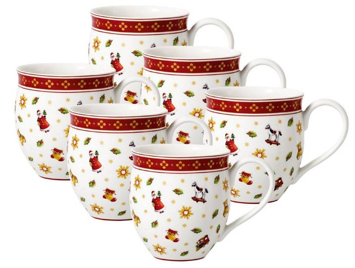 Villeroy & Boch Geschirr-Set Toy's Delight Becher mit Streumotiv 0,44 l Set6, Premium Porcelain