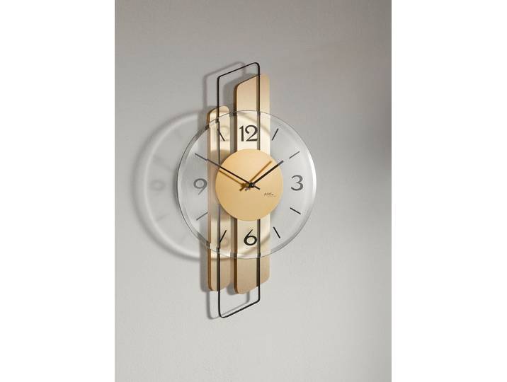 Wanduhr mit präzisem Quarzuhrwerk, Gold