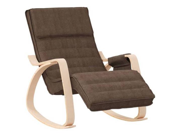 SALE 2026 Chaise à bascule - chaise rocking chair 1 PLACE - Marron foncé Tissu 11.74 Kg 6870492