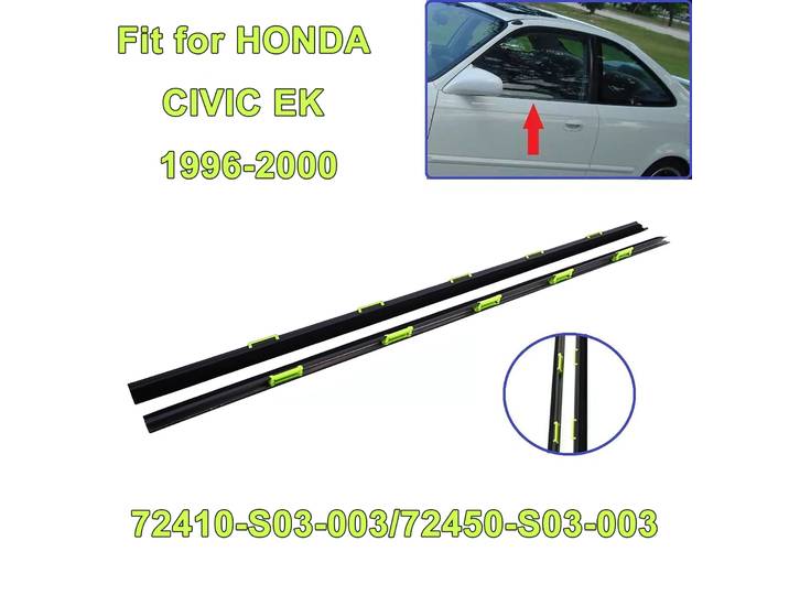 Bande météo pour fenêtre, 2 pièces, bande de pression étanche, bande d'étanchéité pour HONDA CIVIC EK 1996 – 2000