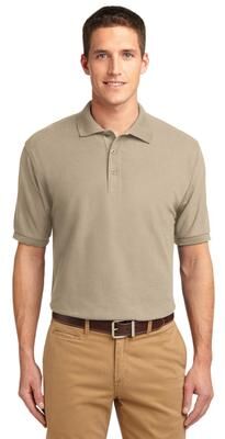 Port Authority K500 Silk Touch Polo Shirt in Stone size 4XL   Cotton/Polyester Blend