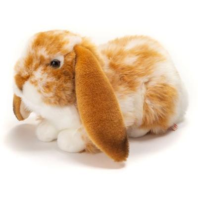 Teddy Hermann 93791 - Hase, Widder-Kaninchen hellbraun-weiß/gescheckt, 30 cm, liegend, Plüschtier