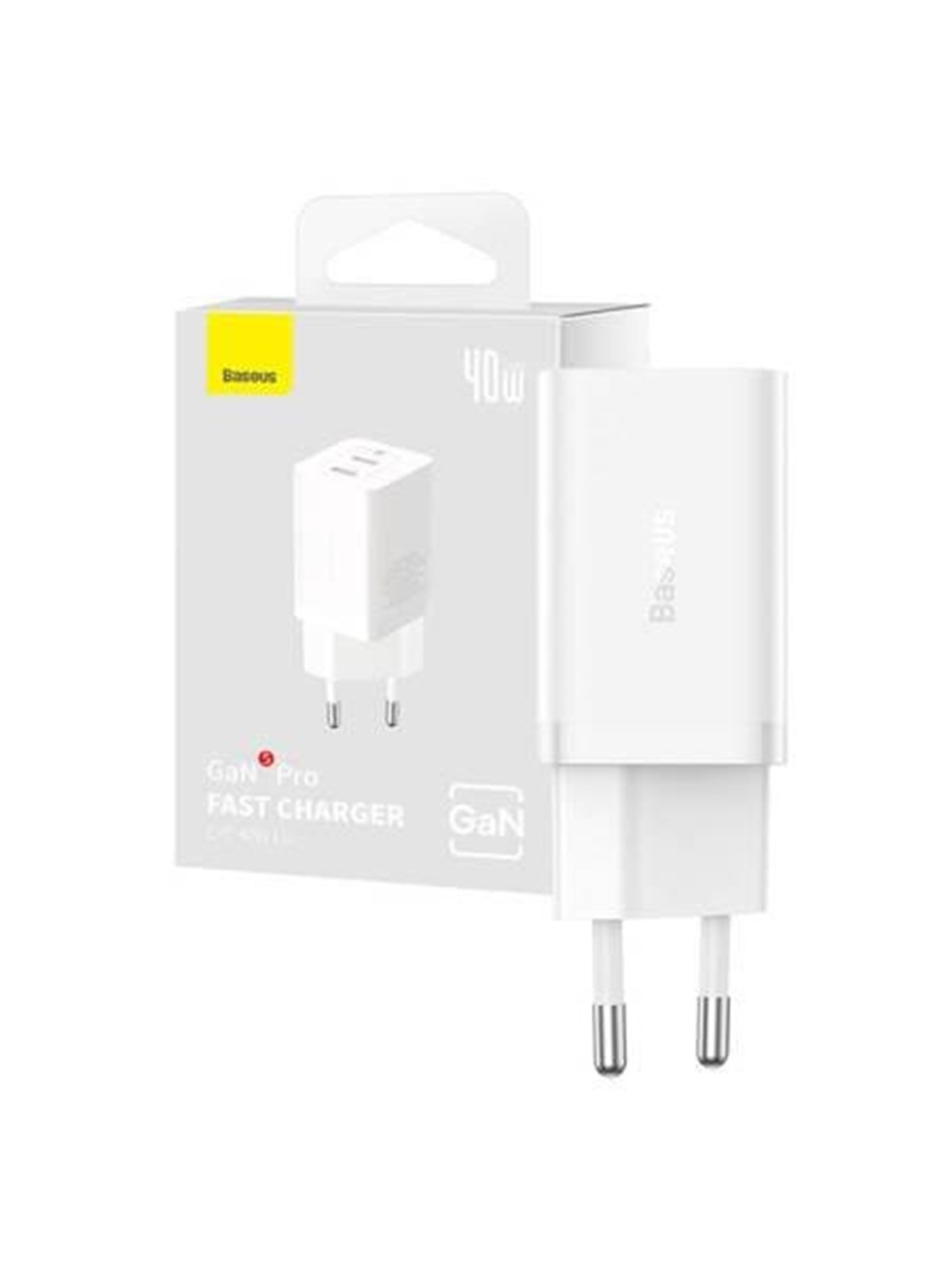 Baseus Wall Charger GaN5 40W 2x USB C (White)
