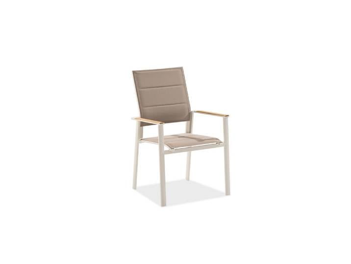 4er Set Niehoff Lissabon Hochlehner Sitz und RÃƒÂ¼cken Textilen taupe