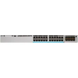 Cisco CATALYST 9300L 24P 8MGIG NETWORK ESSENTIALS 4X10G UPLINK (24 Ports), Netzwerk Switch, Grau