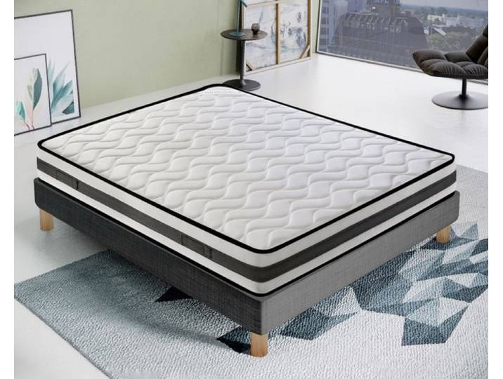 Matelas Mousse 90x200 cm - Haute Densité - - Réversible - Côté Été/hiver - Modèle Fenis