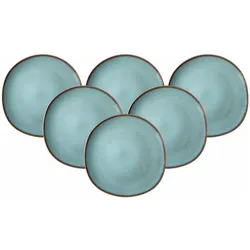 Villeroy & Boch Speiseteller Lave 6 Stück, Blau, Teller, Blau, Türkis