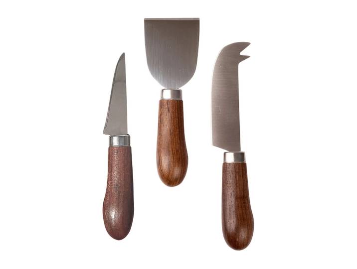 Sagaform Lot de 3 couteaux à fromages Astrid Marron-argent
