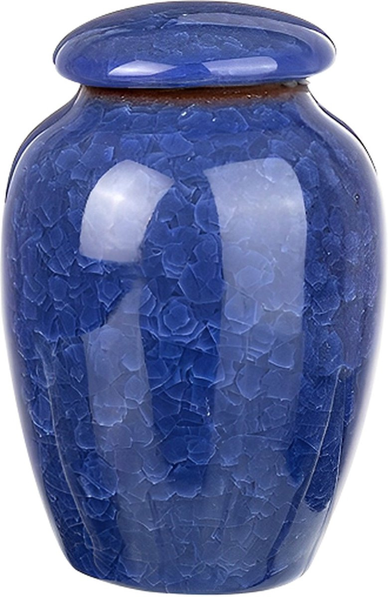 Luxe Begrafenis Urn Blauw - 200 ml - Voor Menselijk As of Huisdieren