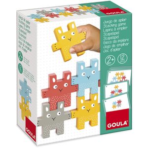 Goula Motorikspielzeug 55243, Kaninchen, Stapelspiel aus Holz, ab 2 Jahre