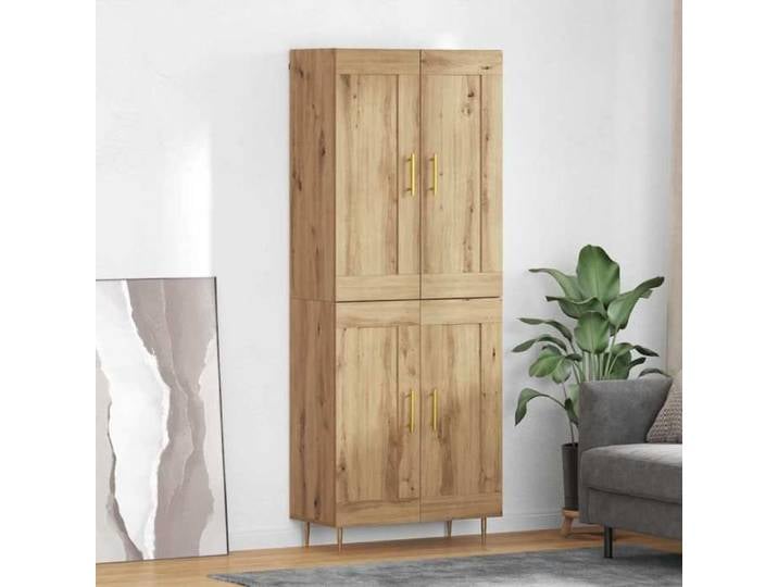 NEW 2026  Haut Armoire Classique Buffet haut pour salon Chêne artisanal 69 5x34x180 cm L3949
