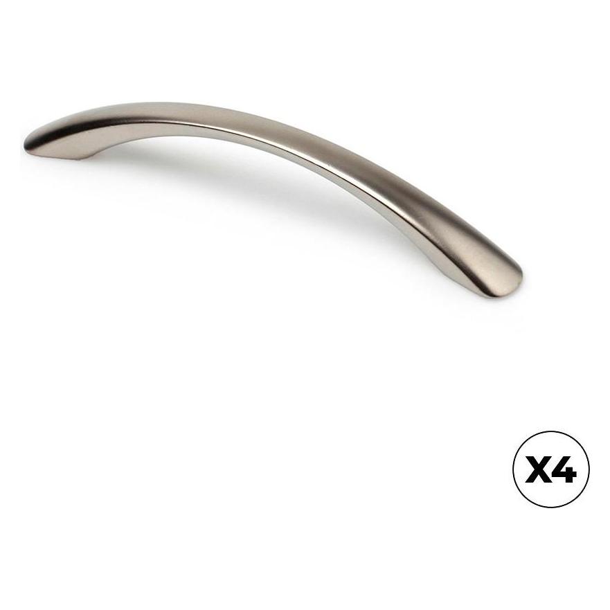 REI Furniture pull handle, model 589a, made of aluminum with bisu nickel finish, 128 mm, blister 4 units (70247063)