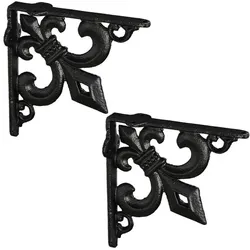 Relaxdays 8 x Regalwinkel Gusseisen antik schwarz Schwarz
