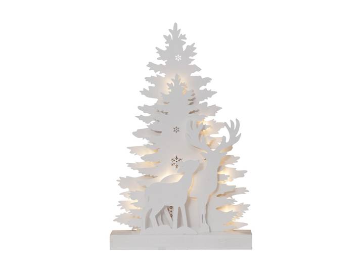 LED Dekofigur LED Wald Fauna 44 cm , weiss (weiß), H: 44cm, PARFORCE TRADITIONAL HUNTING, Leuchten, LED Dekofigur
