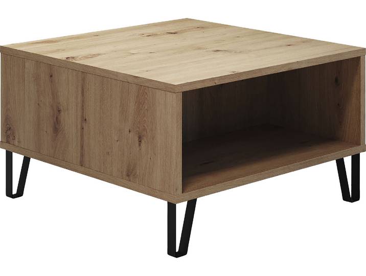 Couchtisch HOME AFFAIRE Tarragona , braun (artisan eiche melamin, artisan eiche melamin), B:60cm H:37cm T:60cm, Tische, Couchtisch, Couchtisch mit 2 offenen Fächern - (B/T/H) 60/60/37 cm