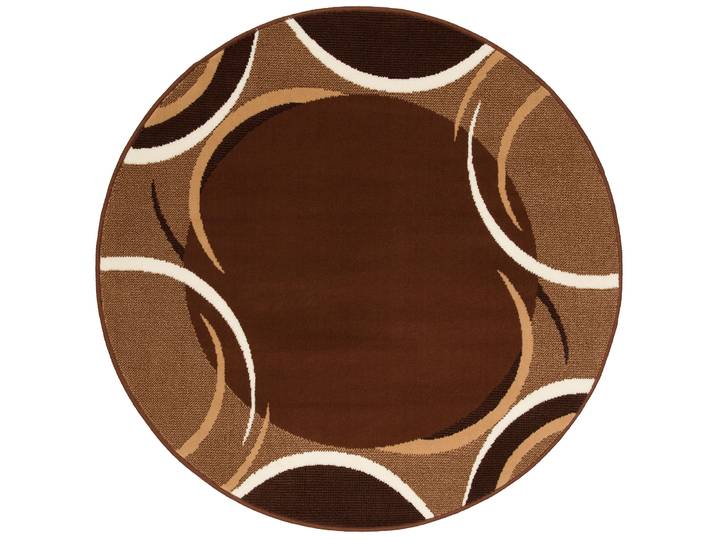 Teppich OTTO HOME Noah Gr. 10, braun, H:7mm Ø:190cm, Kunstfaser, Teppiche, Teppich, mit Bordüre, Kurzflor, verspieltes Design, pflegeleicht, elegant