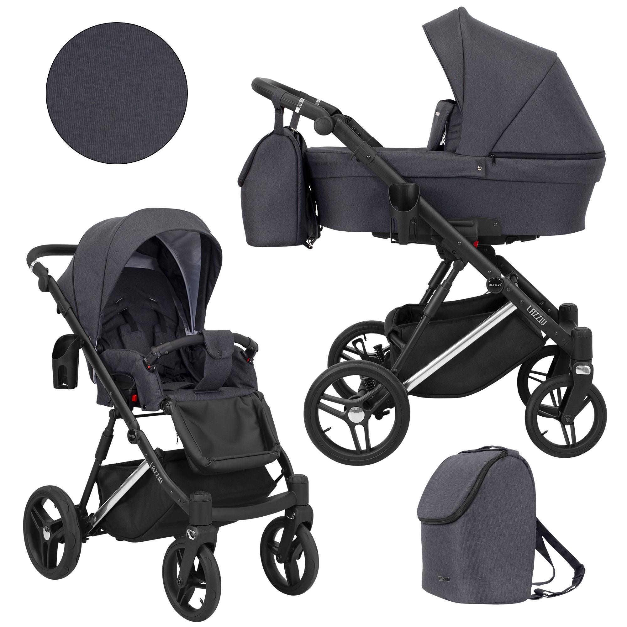 Kunert Lazzio Premium Kombi-Kinderwagen - Silberrahmen - Anthrazit