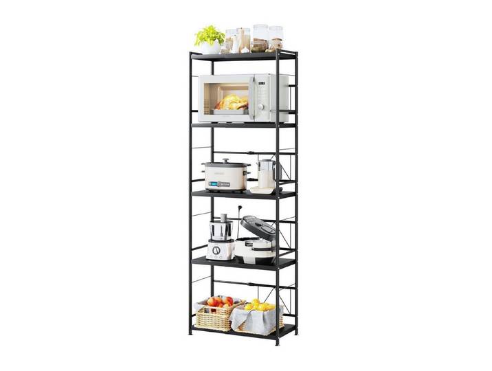 LuxusKollektion Küchenregal Mikrowellen Regal 5-stufig Schwarz, 1-tlg.