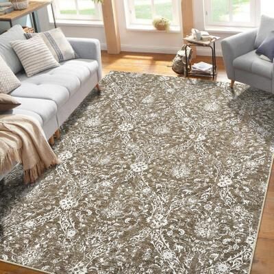 Garvee Traditional Medallion Floral Print Area Rug