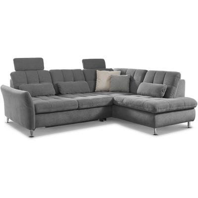 Ecksofa DIE PLANBAR "MP-IN20016 L-Form mit Kaltschaum-Polsterung", grau, B:242cm H:87cm T:116cm, 100% Polyester, Sofas, Ecksofa, wahlweise mit Kopfstützen und Bettfunktion, mit Kaltschaum-Polsterung