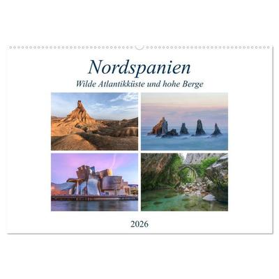 Nordspanien, wilde Atlantikküste und hohe Berge (Wandkalender 2026 DIN A2 quer), CALVENDO Monatskalender