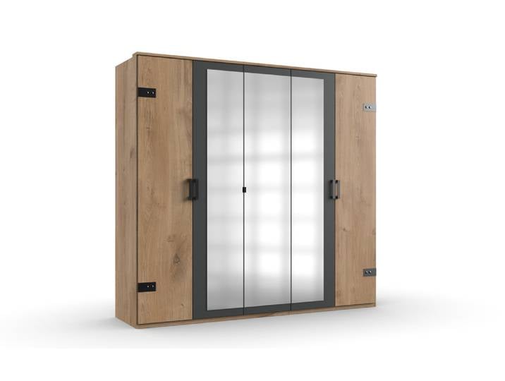 Wimex Stockholm Kleiderschrank mit Spiegel Graphit