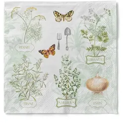Sovie HORECA Serviette Fresh Herbs aus Tissue 33 x 33 cm, 100 Stück Frische Küche Kräuter