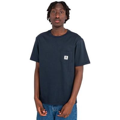 Rundhalsshirt ELEMENT "Basic Pocket", Herren, Gr. L, blau (eclipse navy), Obermaterial: 100% Baumwolle., Shirts Rundhalsshirt