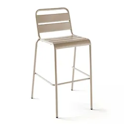 Oviala Business Hochstuhl aus Metall in Taupe