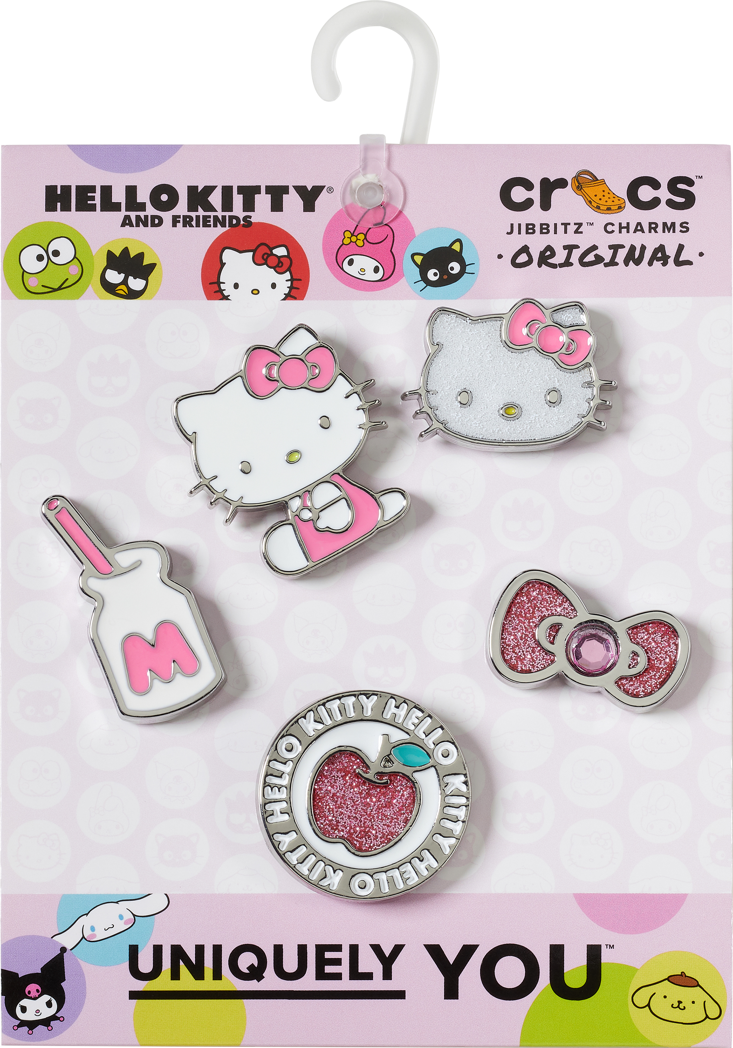Schuhanstecker CROCS "Jibbitz™ Hello Kitty Friends", Damen, rosa (multi), PVC, Zinklegierung, Schuhzubehör Schuhanstecker, Hello Kitty Anstecker, Charm, Anstecker für Crocs Schuhe