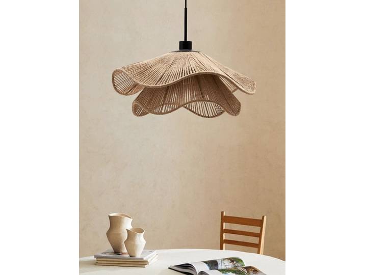 Wabi Sabi Style chanvre corde suspension lampe Zen salon de thé chez l'habitant rétro Style industriel Restaurant chambre Style Antique pétale lampes