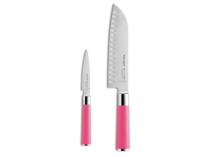 F. DICK Pink Spirit Messer-Set 2-tlg. (Officemesser Santoku Messer Klingen 9 cm + 18 cm, Küchenmesser aus hochlegiertem Edelstahl, Klinge lasergeprüft, X55CrMo14 Stahl, Griff Kunststoff) 8 1797 000-79