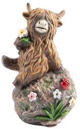 IH Casa Decor Polyresin Figurine Yak Sitting On Rock Asstd - Set of 2