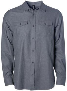 Independent Trading Co. EXP50F Men's Flannel Shirt in Gunmetal Heather size Medium