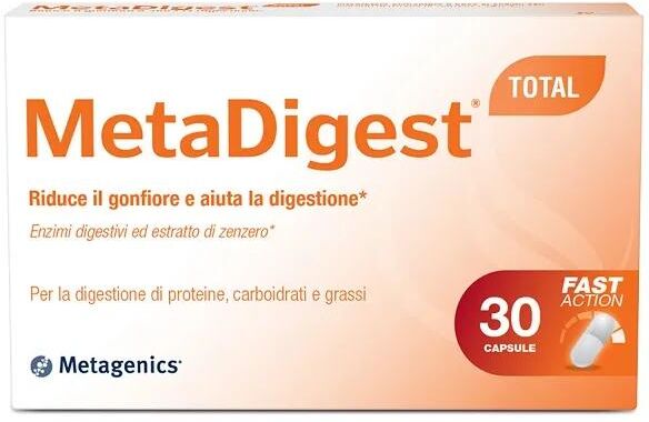 Metadigest Total Metagenics Metadigest Integratore Gonfiore e Digestione Total 30 Capsule