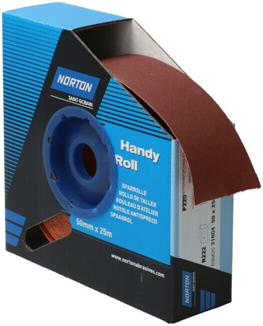 Norton Rouleau abrasif R222 50mmx25m P220 ; Saint-Gobain (63642531804)