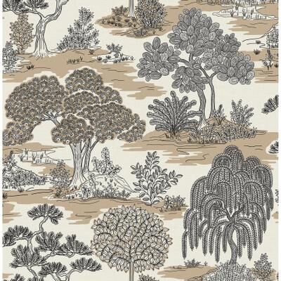 NuWallpaper - Forest Garden Beige Peel and Stick Wallpaper