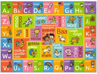 KC Cubs: Educational Rug: ABC Alphabet Animal Sounds, 8x10' Playmat