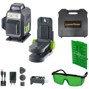Laserliner Kreuzlinienlaser 036.705A, PocketPlane 4G 4x 360°, grüne Laser, selbstnivellierend, mit Halterung und Koffer