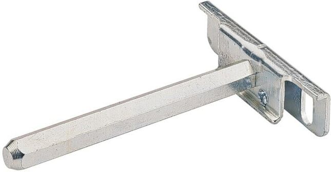 Hettich MB Support d'étagère avec goujon porteur SW 10 mm Titane 47661, L 100 mm STA galvanisé (047661)