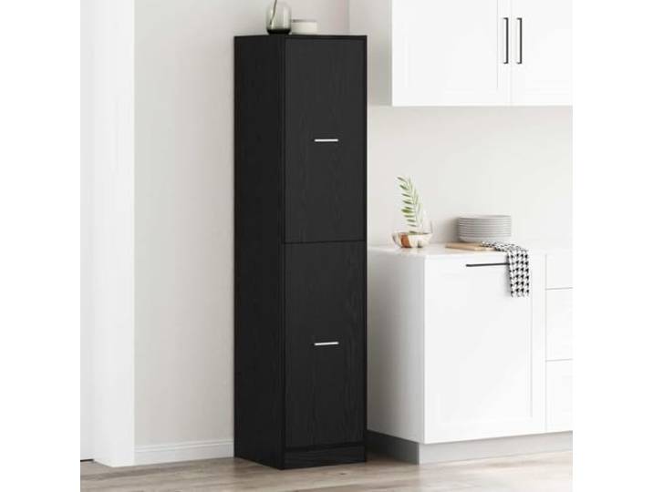Apothekerschrank Schwarz Eichen-Optik 40 x 41 x 174.5 cm Holzwerkstoff Schlankes Design, viel Stauraum, Holzwerkstoff, Innenbereich, einfache Montage