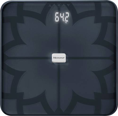 Medisana BS 450sw Körperanalysewaage 40510 digital Wägebereich (max.)=180kg Schwarz Mit Bluetooth, ITO-Sensoren