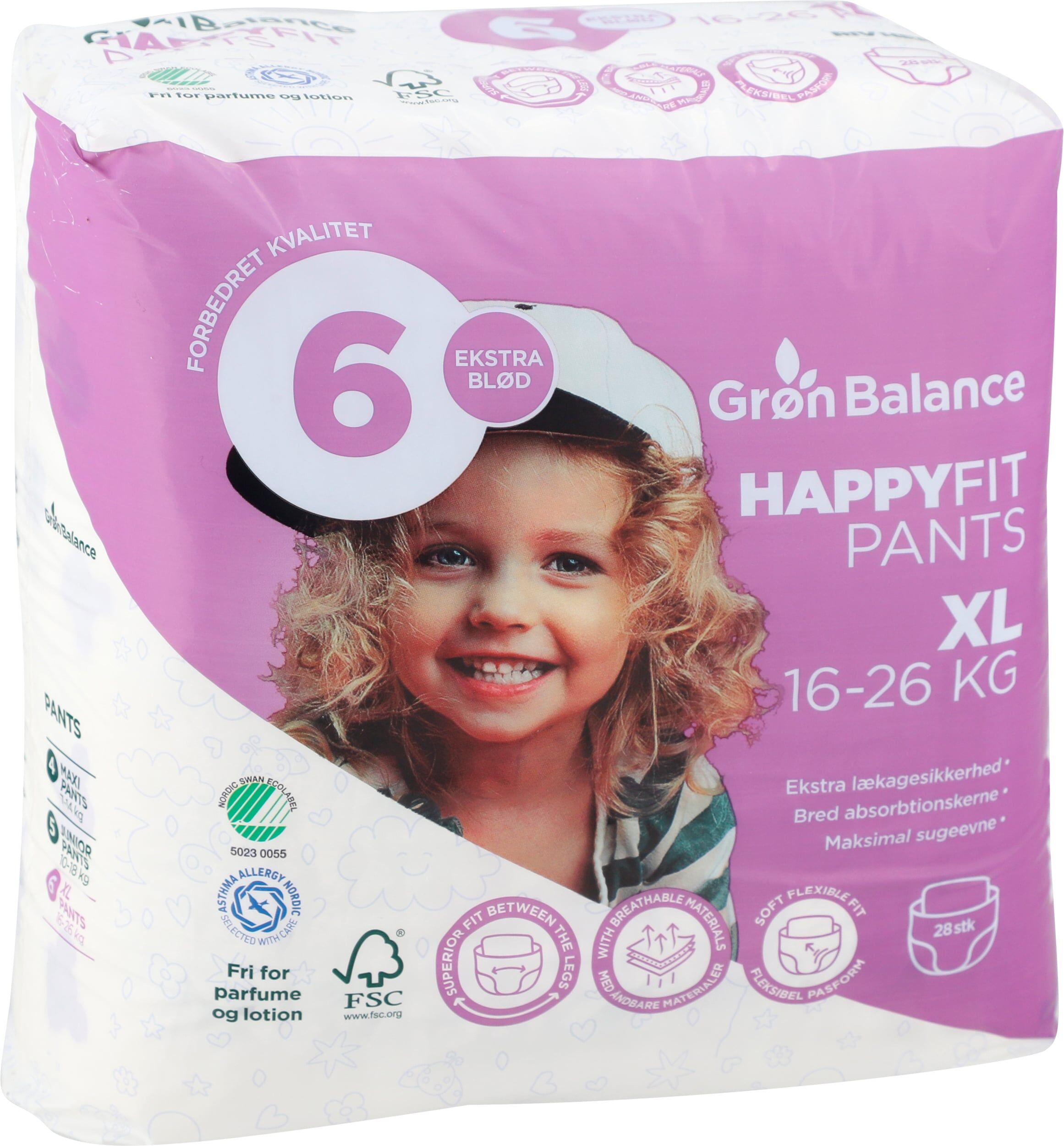 Grøn Balance Windelhöschen XL Größe 6 28 Stück - 28 Stück