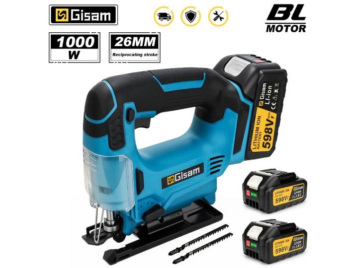 Gami – scie sauteuse électrique sans balais, 26mm, 3500 tr/min, multifonction, vitesse continue, outil électrique pour le travail du bois, broche de batterie 18V