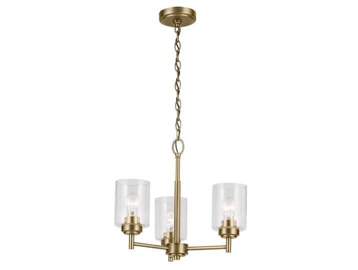 Lustre 3 Lumières Acier, Verre Transparent Bullé