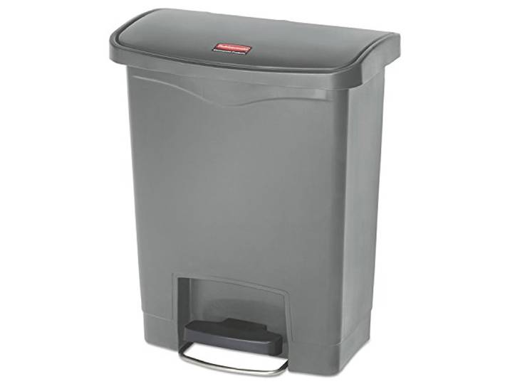 Rubbermaid Commercial Products Slim Jim Tretmülleimer aus Kunststoff 30 l Innenraum-Mülleimer für Medizin, Büro, Gewerbe, Küche und Bad Grau 1883600